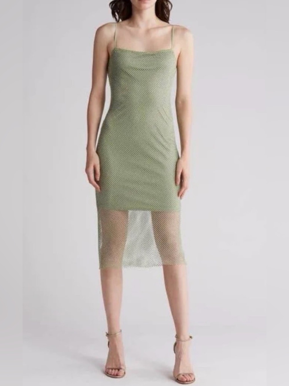 Lush rhinestone green dress
